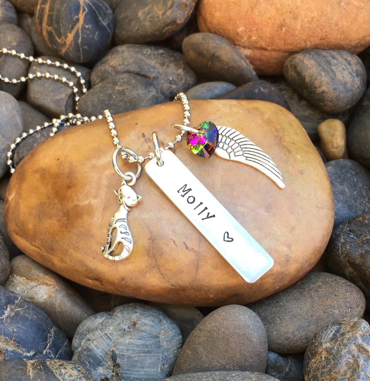 Cat Memorial Necklace Cat Memorial Jewelry by SecretHillStudio