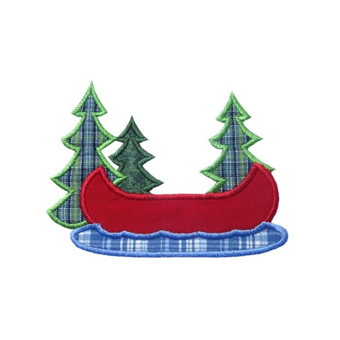 Lake Canoe Applique Machine Embroidery Digital Design Forests