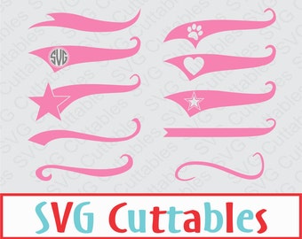 Text Tails set of 10, Swoosh, SVG, Vector, Digital Cut File