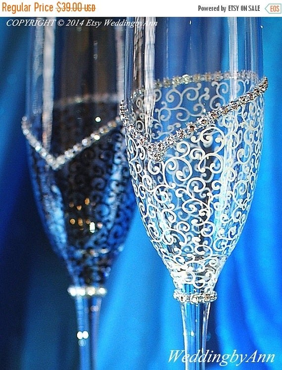Champagne glassesWedding Toast Glasses Bride And by WeddingbyAnn