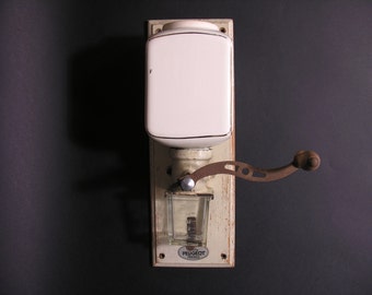 French Peugeot Wall Coffee Grinder - Sarreguemines Ceramic Made in France - 1920 - French Ceramic Collectible - French Earthenware