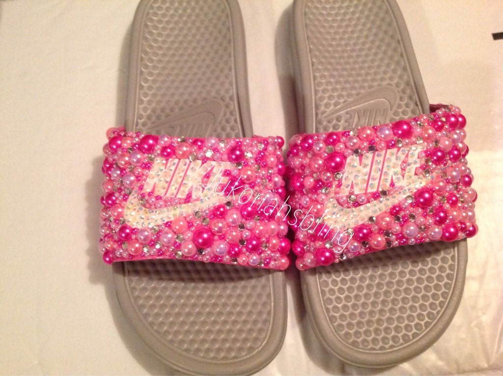 jeweled nike slides