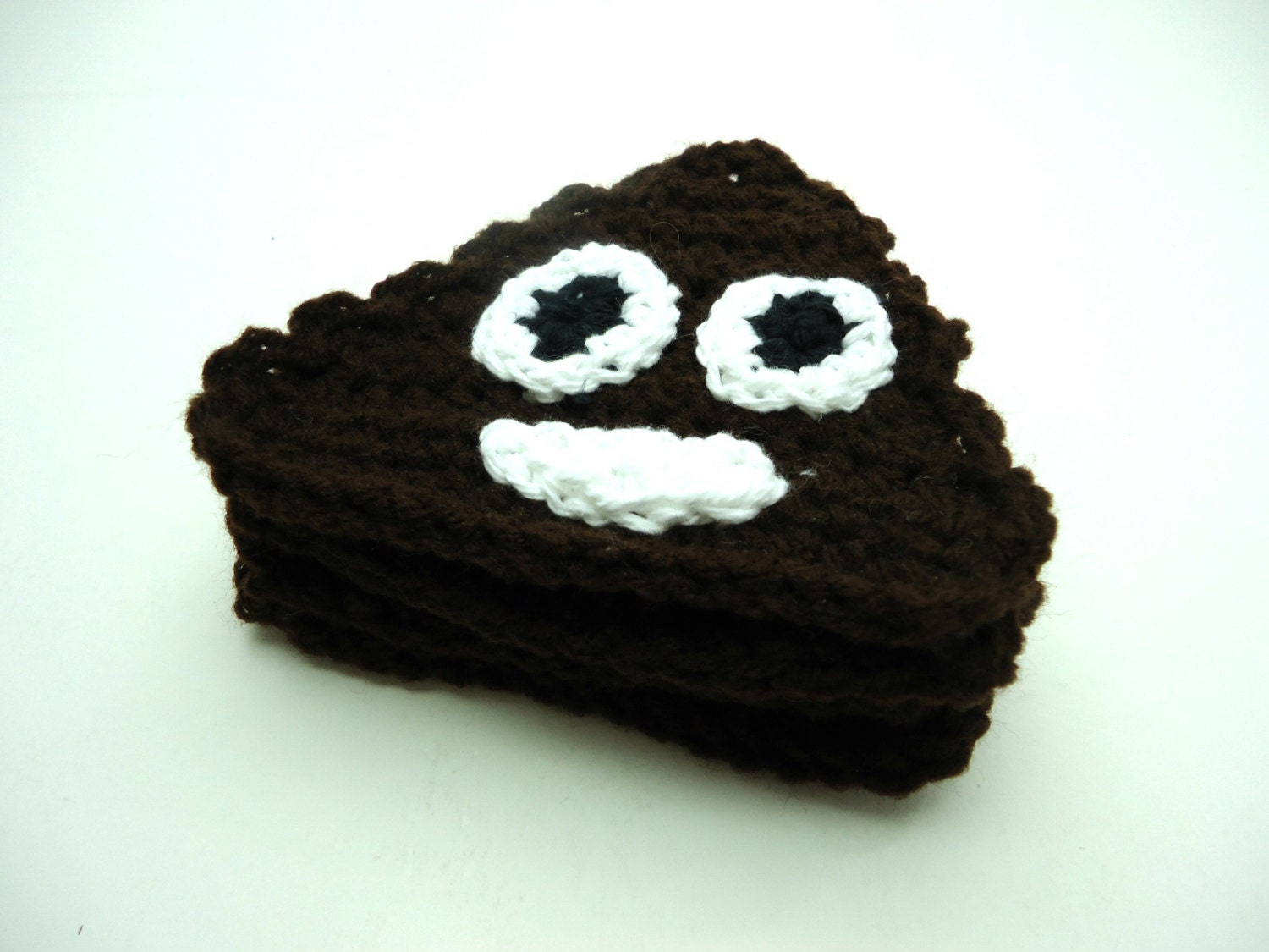 Crochet Poop Emoji Coasters/Set of 4 by Francesca4me on Etsy