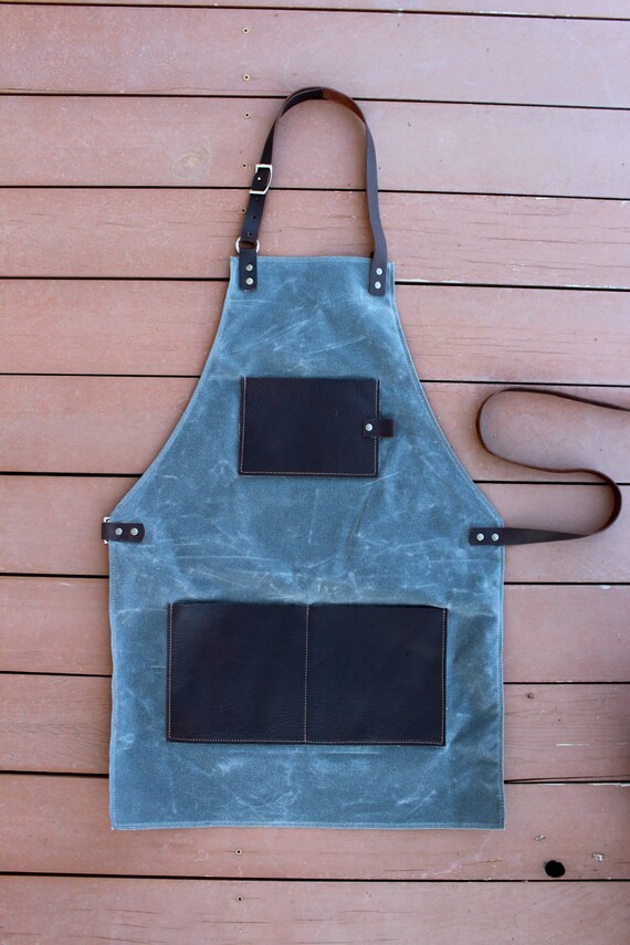 Waxed Canvas and Leather Apron