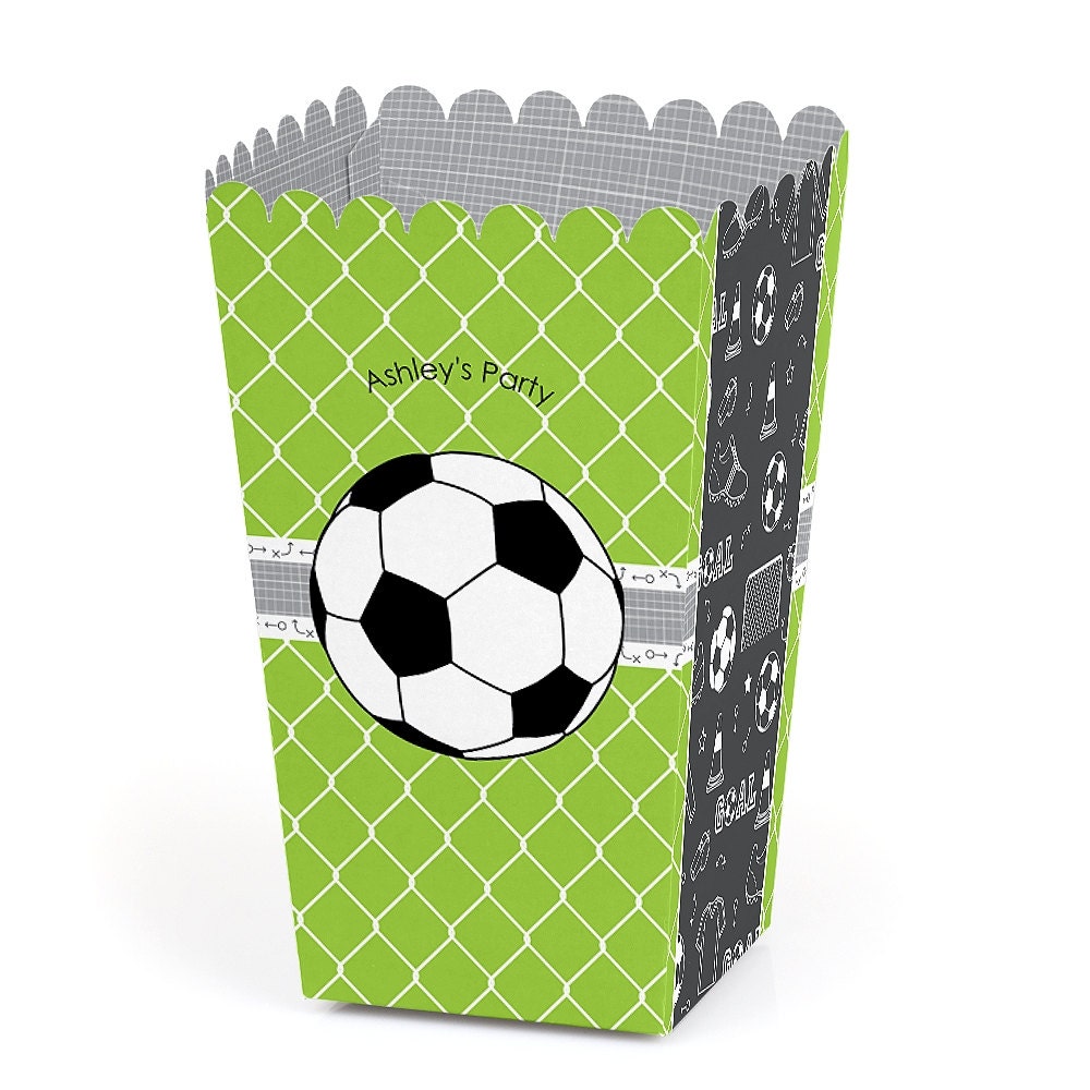 Soccer Popcorn Boxes 12 Pack Movie Theatre Style