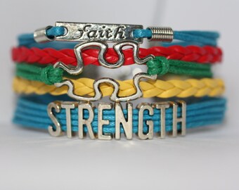 Autism Awareness Support Bracelet, Autism Bracelet, Aspergers Bracelet, Autism Puzzle Piece Bracelet, Autism Awareness, ilovecheesygrits