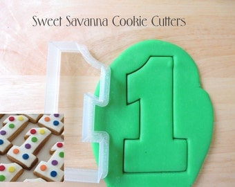 Number 1 with Foot Cookie Cutter - 2, 2.5, 3, 3.5,4 inches -
