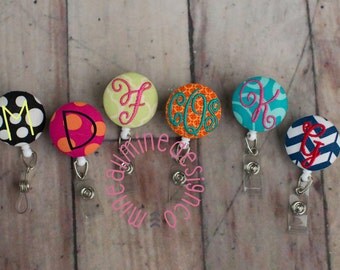 Personalized Monogram Badge Reel, Monogrammed Badge Reel, Embroidered Badge Reel, Custom Colors, Great Nursing or Teacher Gift