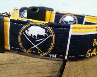 Buffalo Sabre dog collar, Buffalo Sabre Martingale dog collar, Buffalo Sabre dog collar and leash, dog gifts Buffalo Sabres, Buffalo Bill