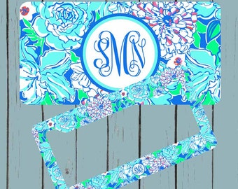 Lily Pulitzer Inspired License Plate-Monogram Personlized Car Tag Lily Logo Front License Plate Flower Personalized Plate