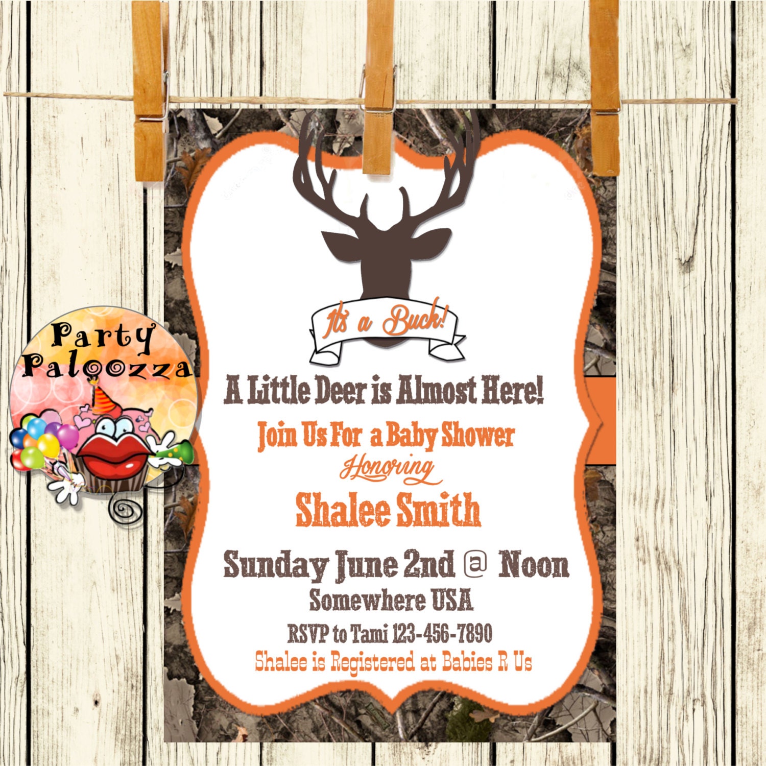 Printable Deer Baby Shower Invitation