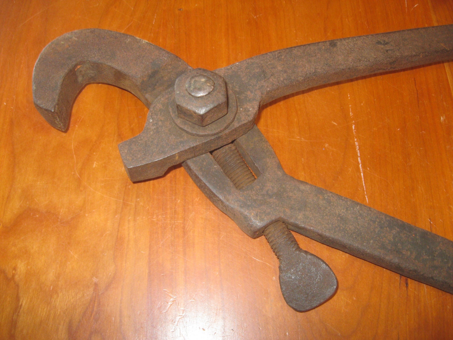 Antique Adjustable Wrench Large Pipe Wrench Rare Tools