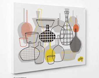 Bottles & Vases | Wall Art Canvas Print - Yellow-Orange