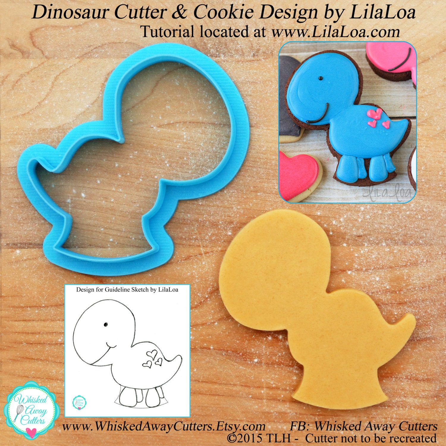 LilaLoa's Dinosaur Cookie Cutter & Fondant Cutter
