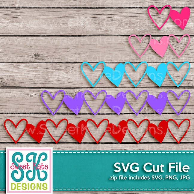 Download Heart Borders SVG JPG PNG Cricut Silhouette Scrapbook Die Cut