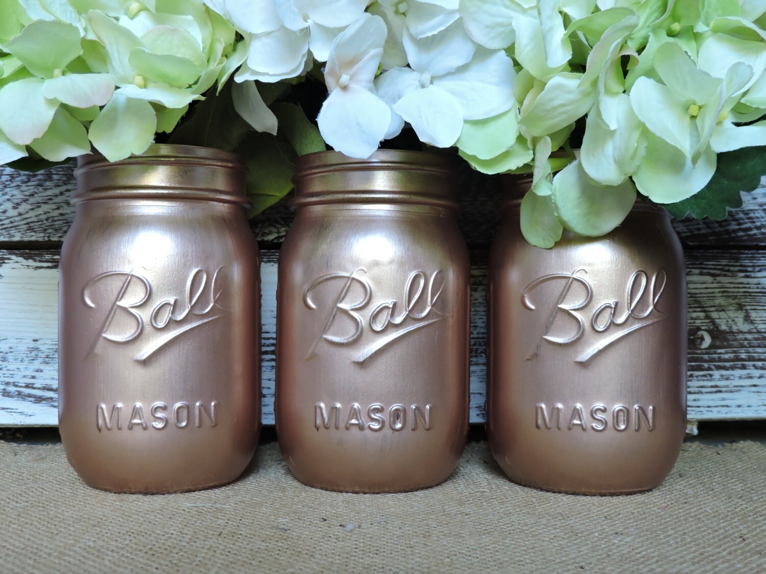 Rose Gold Mason Jars Rose Gold Decor Painted Mason Jars