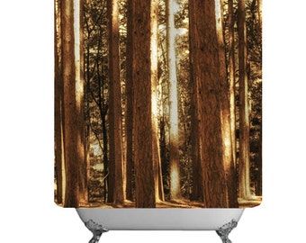 Brown shower curtain | Etsy