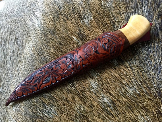 Norwegian Handmade Knife With Hand Carved By Soundforhealth