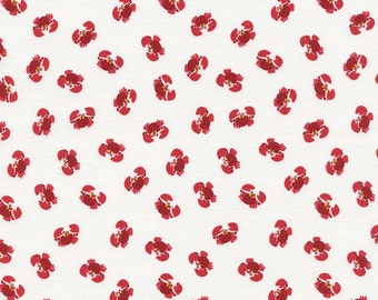 Crab Fabric - Mini Crabs in White by Timeless Treasures - 1/2 Yard