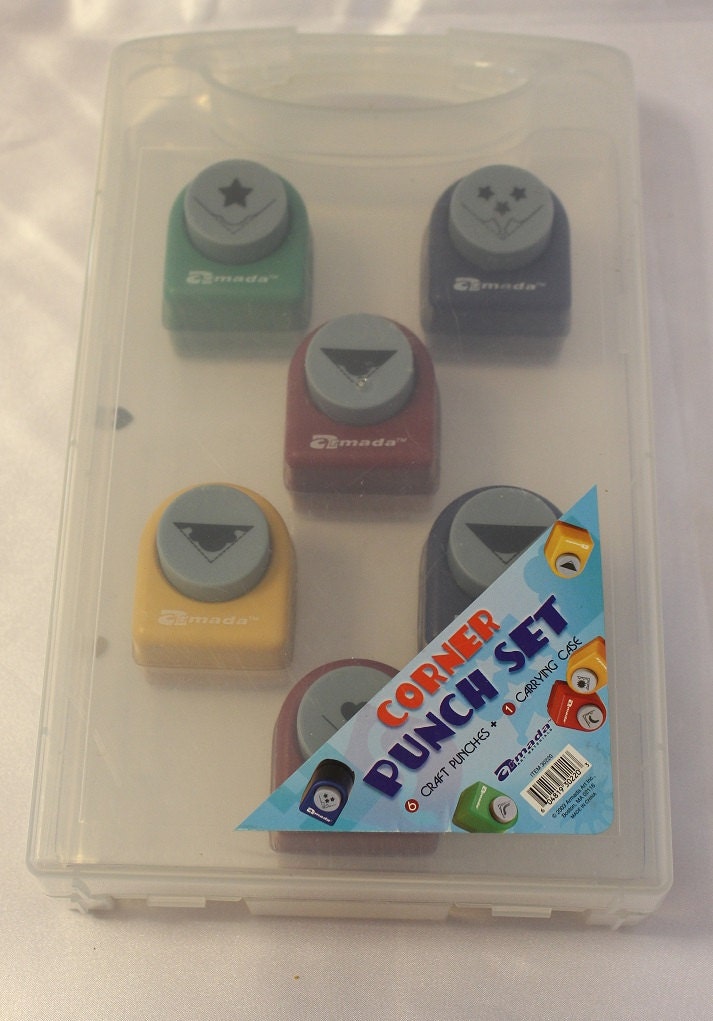 Six Corner Craft Punches with Carrying Case Scrap booking