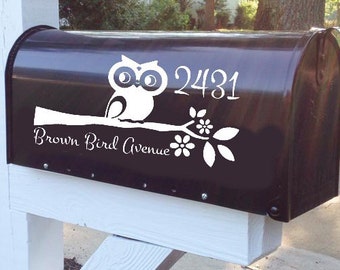 Hooting Around Owl Mailbox Decal