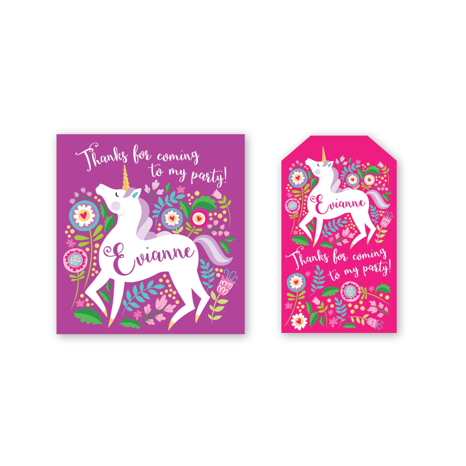 unicorn favor tag gift tag hang tags thank you tags
