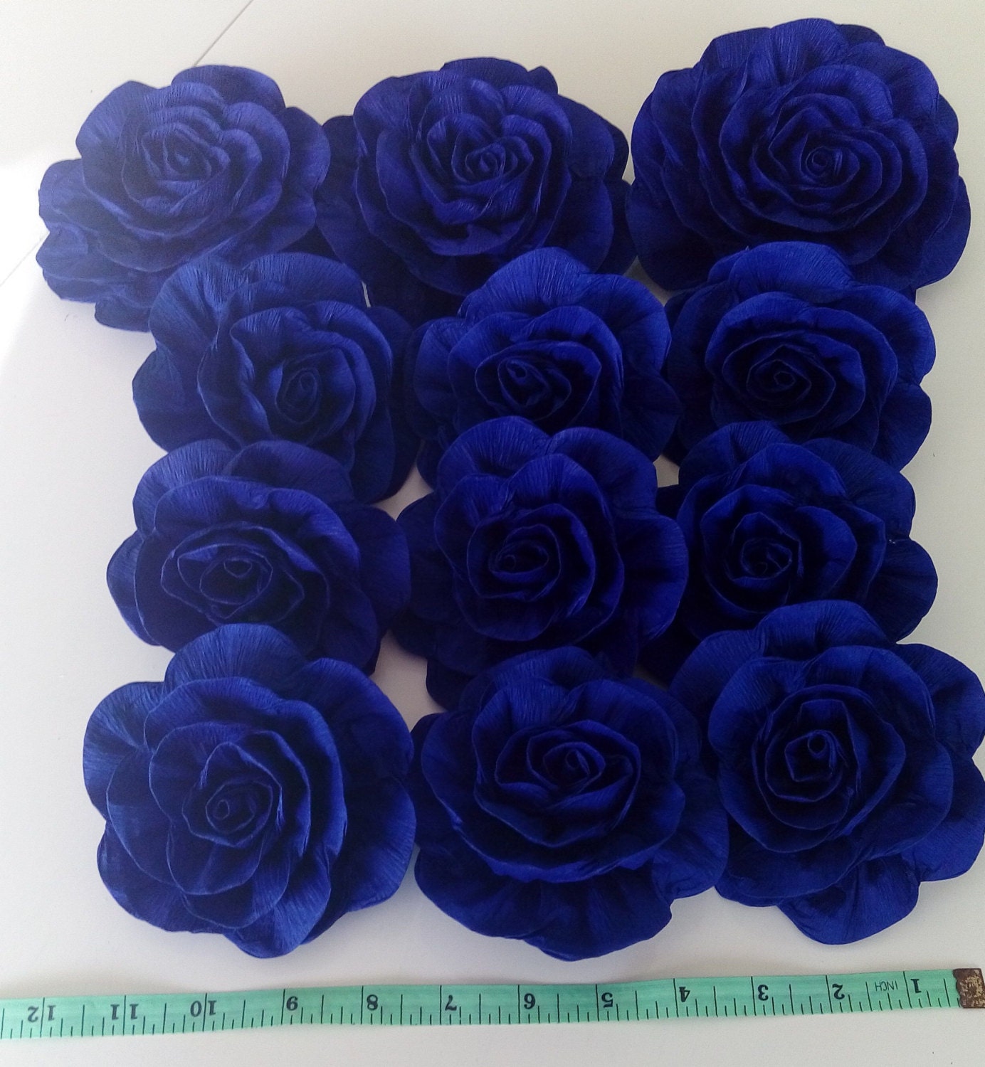 12 Royal blue large giant paper flowers Photo backdrop Wall
