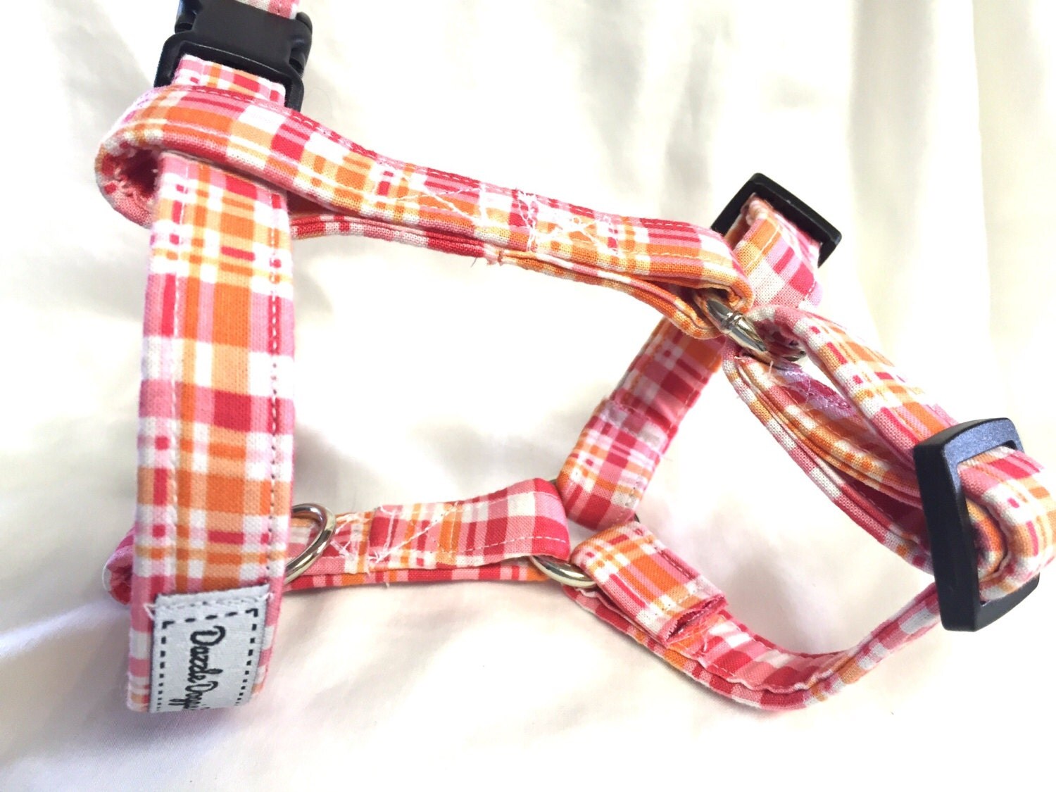 Dog harness plaid harness orange harness puppy harness
