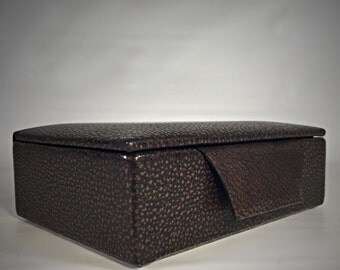 Vintage genuine steer leather Jewelry Travel Case