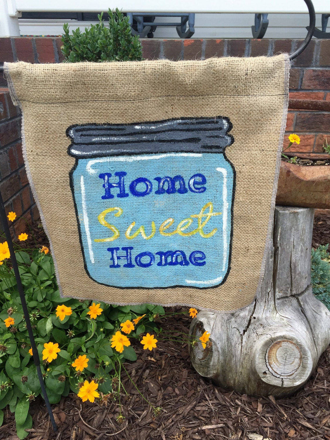 Home Sweet Home Decor Garden Flag Mason by CarolinaConcepts