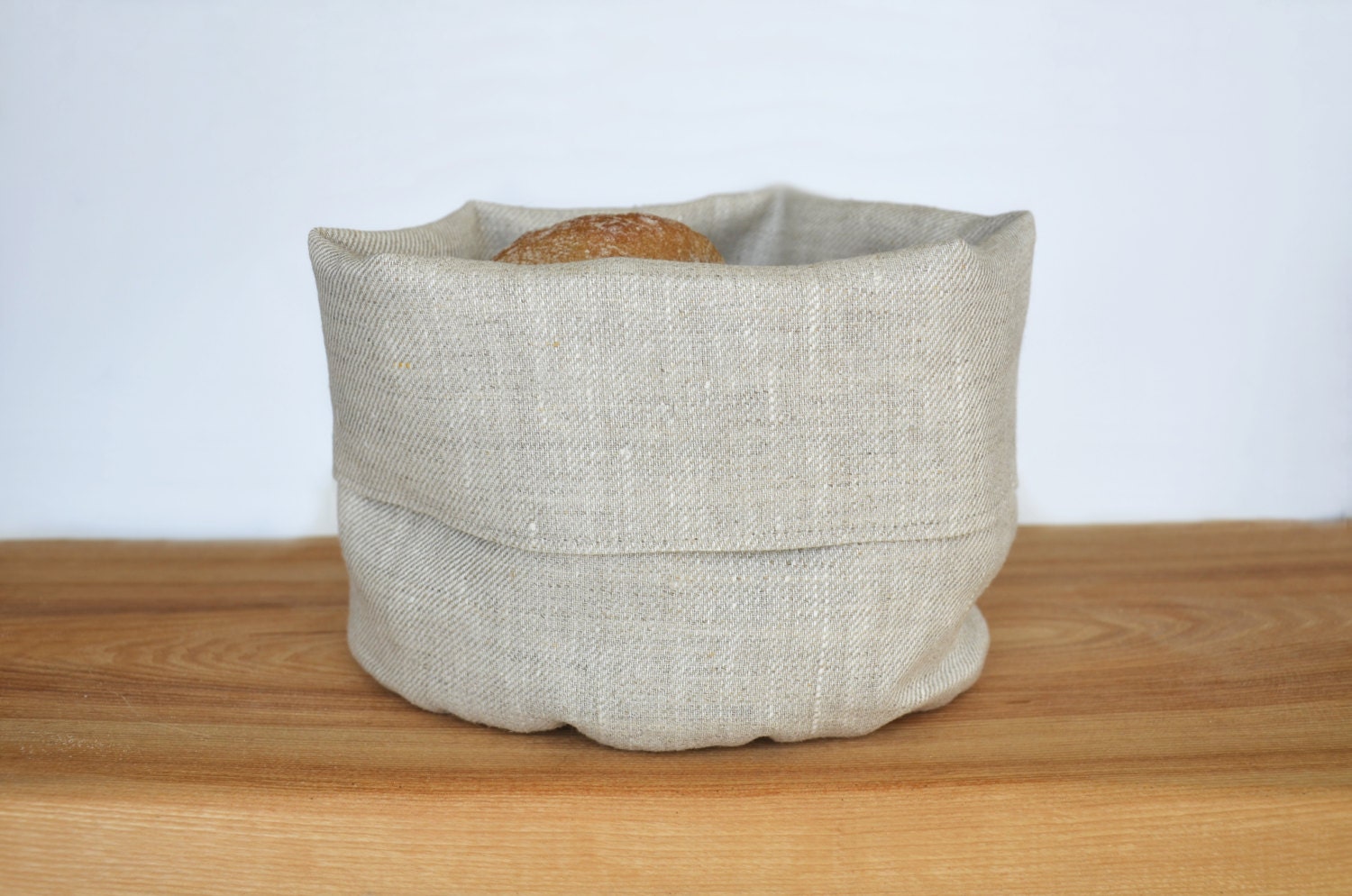 Linen bread basket Natural grey linen by HomelyHomeDecor on Etsy