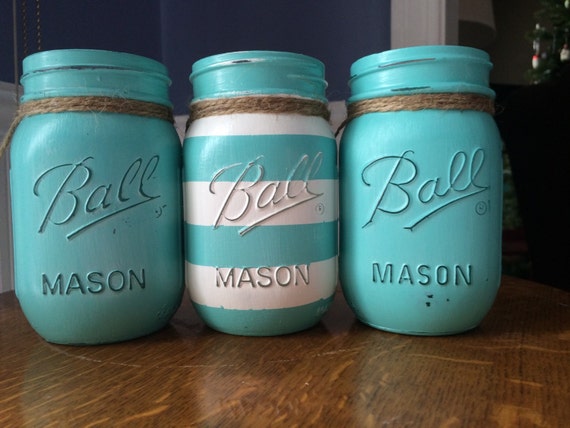 Painted Mason Jars Set Of 3 Pints Painted Inbreakfast   Il 570xN.899981660 7dzn 