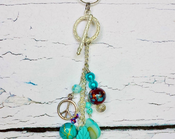 FitMyMood@ Change Out Pieces ~ Everyday Essential Gift For Her ~ Multi Look Tassel Bead Pendant ~ Turquoise Jewelry For Women, Ocean Theme