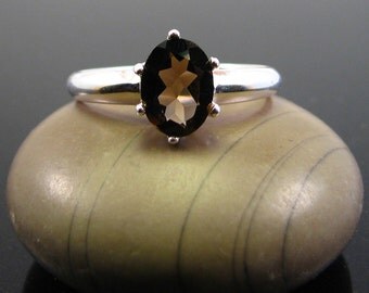 rings for women, Smoky quartz ring silver, quartz ring, silver ring quartz, silver ring stone, ring for girlfriend size 5 6 7 8 9 10 11