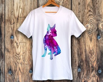 Boston Terrier T-shirt, Unisex T-shirt, ring spun Cotton 100%, watercolor print T shirt, T shirt art, T shirt animal,XS, S, M, L, XL, XXL