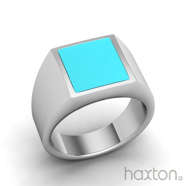 Non Tarnish Sterling Silver Men's Ring with a 11x11 mm