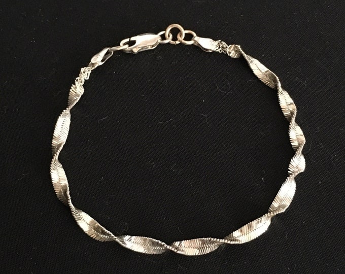 Storewide 25% Off SALE Vintage Italian Sterling Silver Twisted Designer Bracelet Featuring Classic Mid-Century Design Style