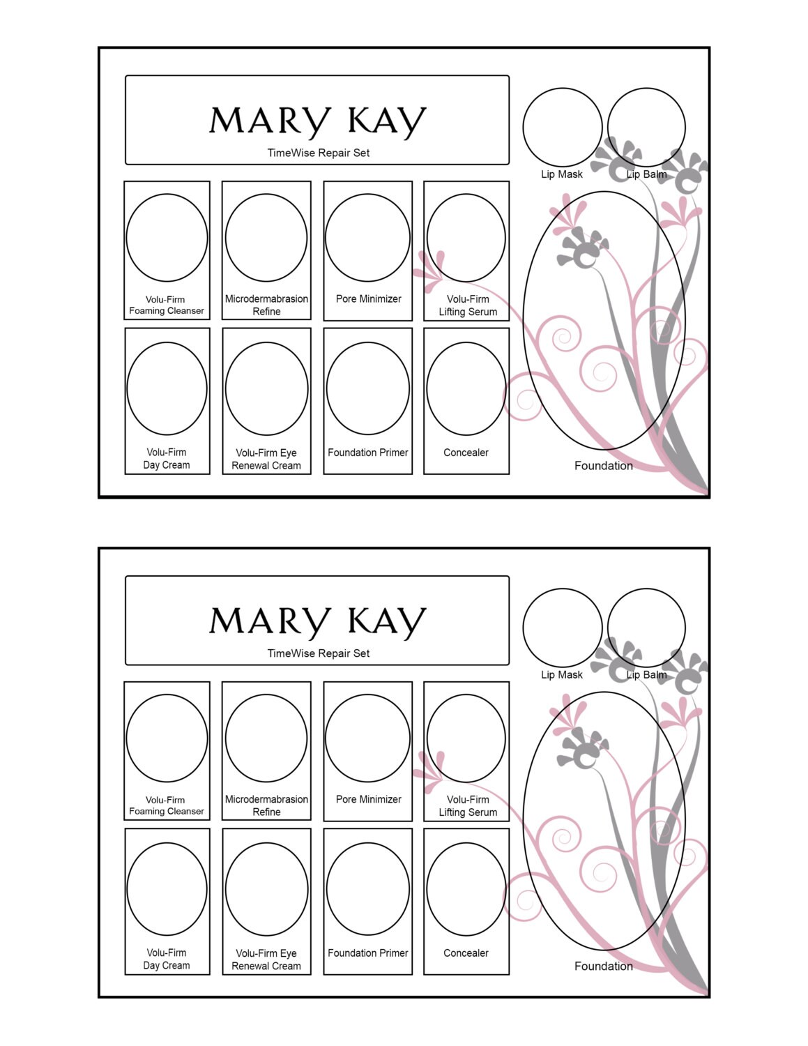 Mary Kay tray insert Repair Set by PinkAttitudeDesign on Etsy