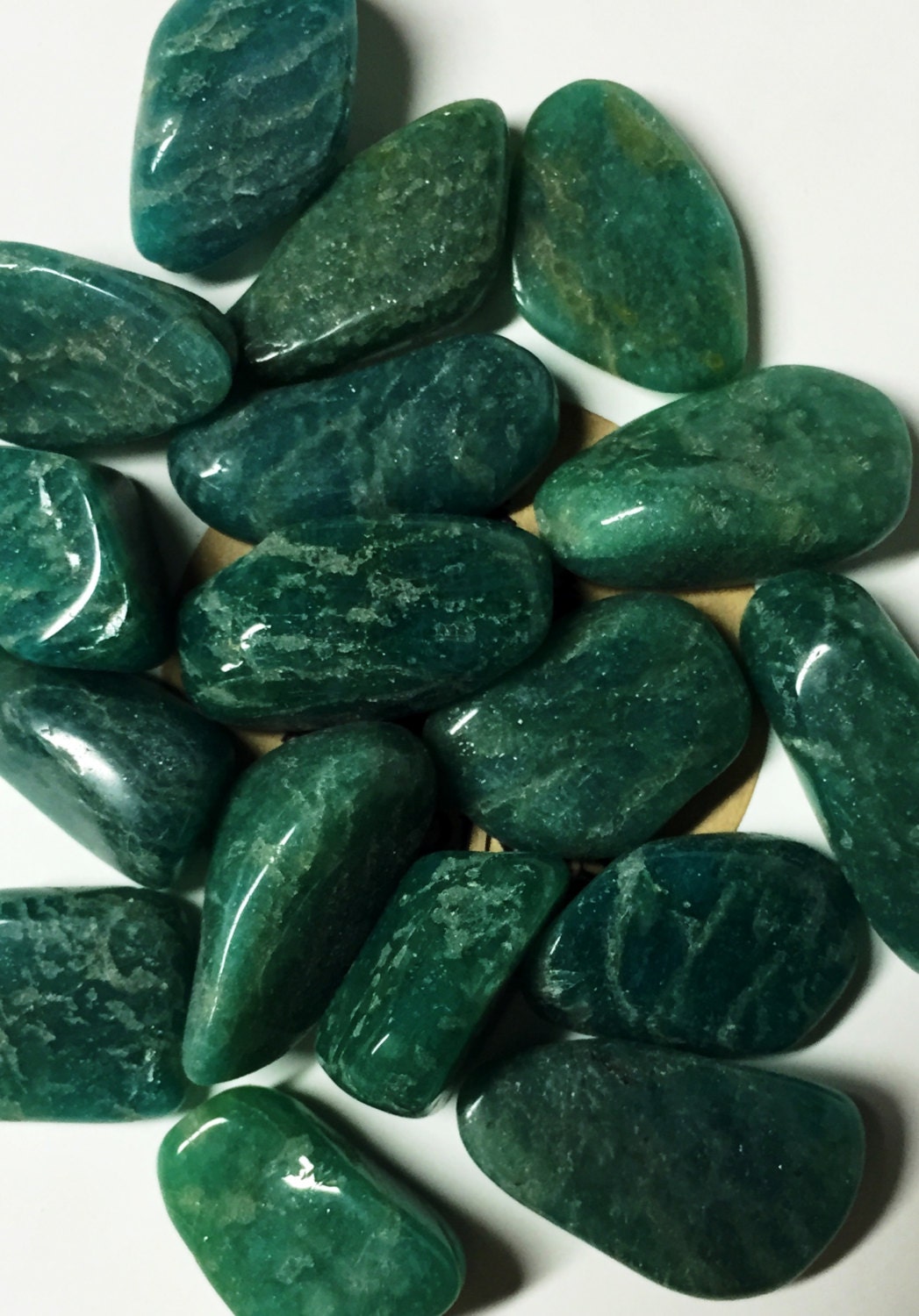 3 Three GREEN FUCHSITE Tumbled Crystal Healing Stone 0.5