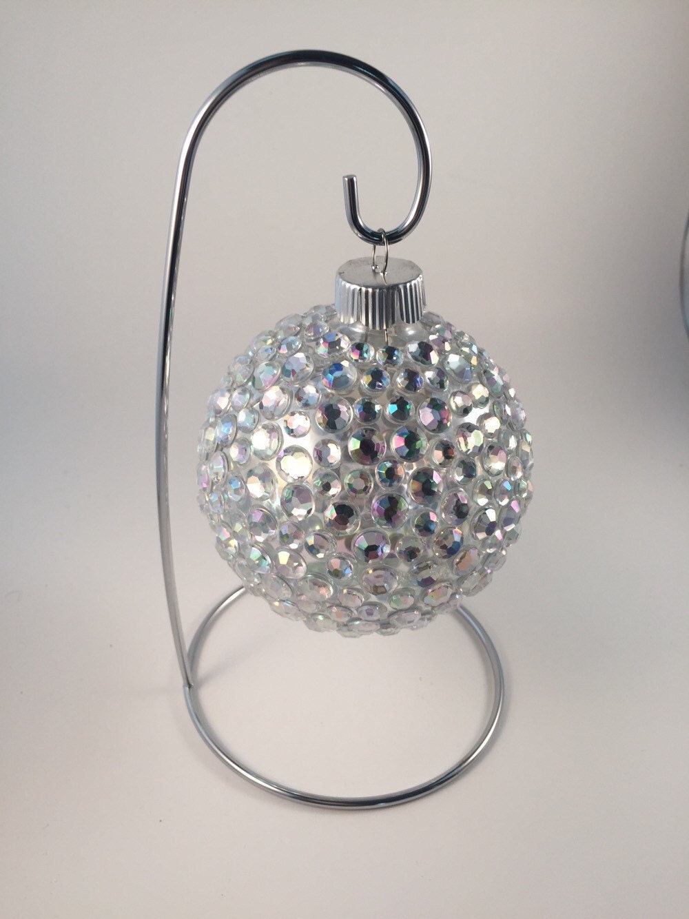 Glass rhinestone ornament by craftlovehope on Etsy