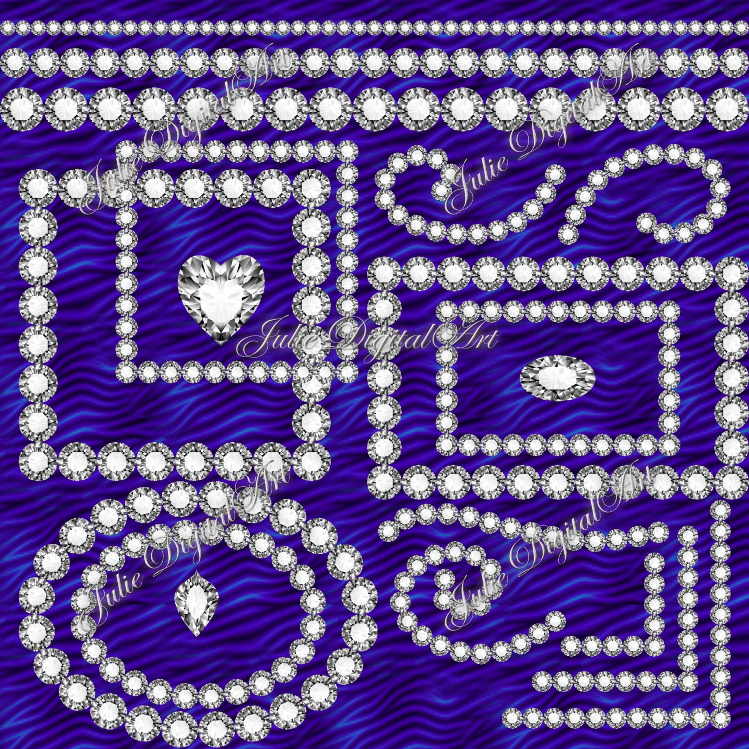 Rhinestones clipart Diamonds digital Rhinestones border