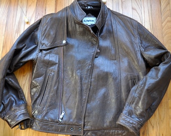 Vintage Brown Leather Motorcycle Jacket