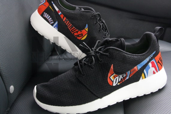 OKC Thunder Nike Roshe Run Black Custom