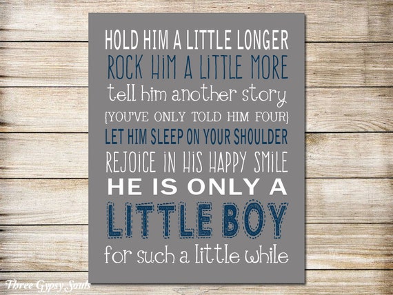 PRINTABLE ART Hold Him A Little Longer Print Boy Wall Art Boy