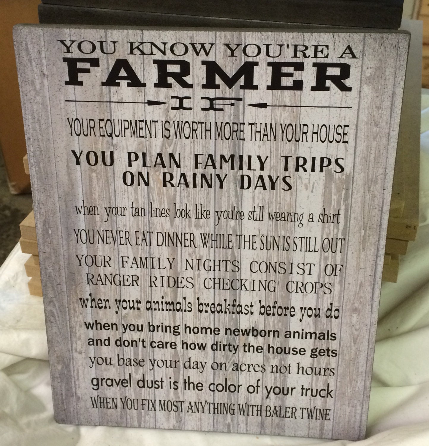 You Know You're A Farmer Wood Sign Christmas Gift FFA