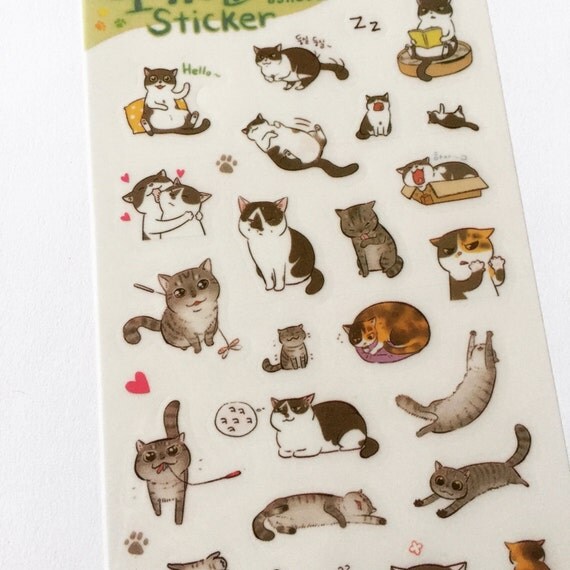 sticker sheet kawaii Stickers Stickers Diary Kawaii Stickers Cat Cat Planner