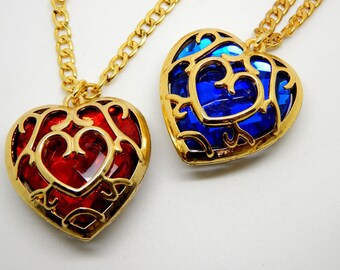 Legend of Zelda - Heart container necklace - link nintendo triforce hp pendant chain gift boss fight Bowl of Hearts mana health HP MP