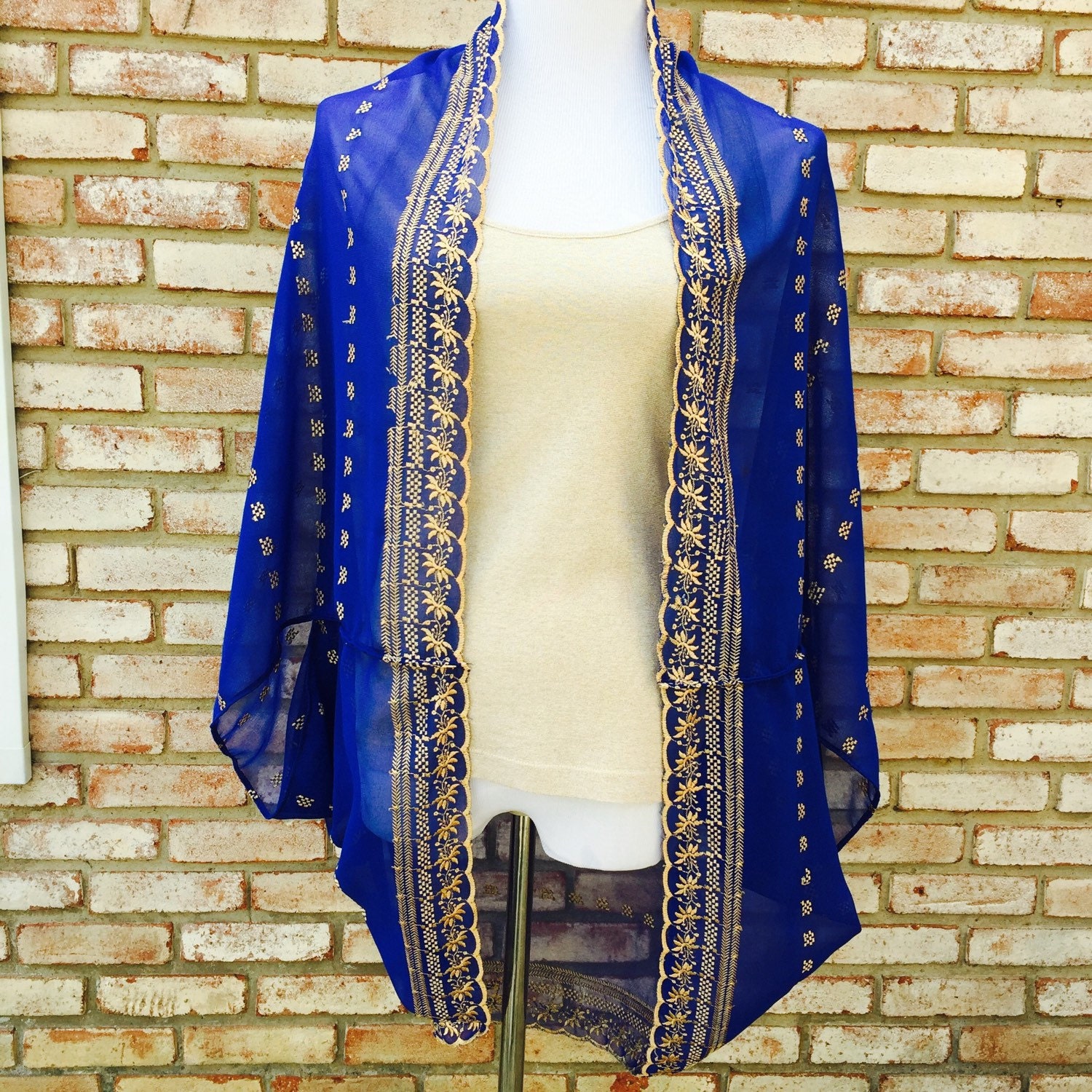 Royal Blue Kimono Beach Coverup Swimwear Wrap Kimono