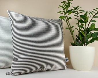 Black and White Stripe Linen Pillow Cover - Decorative throw pillow - Linen pillow shams - Modern Home Decor - Decorative pillows for bed