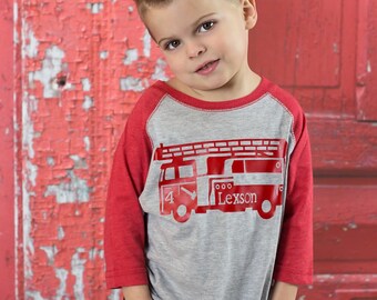 Firetruck birthday shirt, Fireman birthday shirt, Firetruck t-shirt, fire truck shirt, firetruck birthday party, fire truck birthday shirt